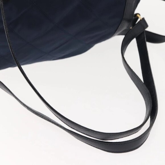 PRADA Backpack Nylon Navy Gold Auth 146671 main image 8